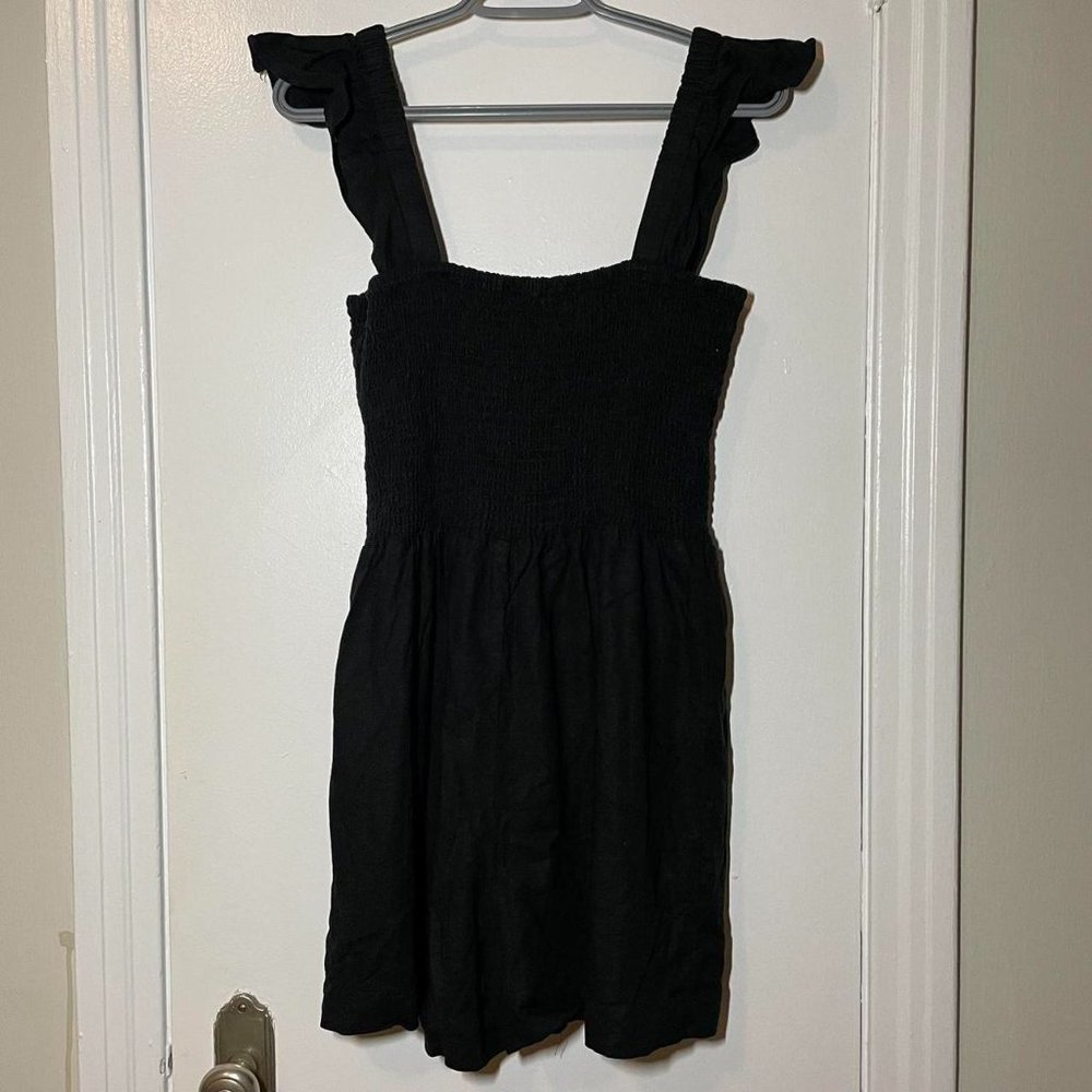 MADEWELL Linen-Blend Lucie Smocked Romper size 10 - Picture 6 of 8